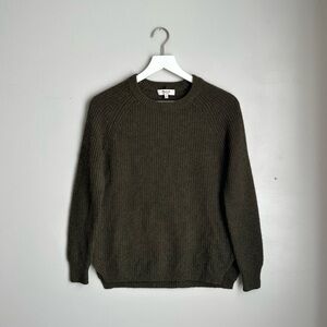 Madewell 100% Cashmere Army Green Sweater